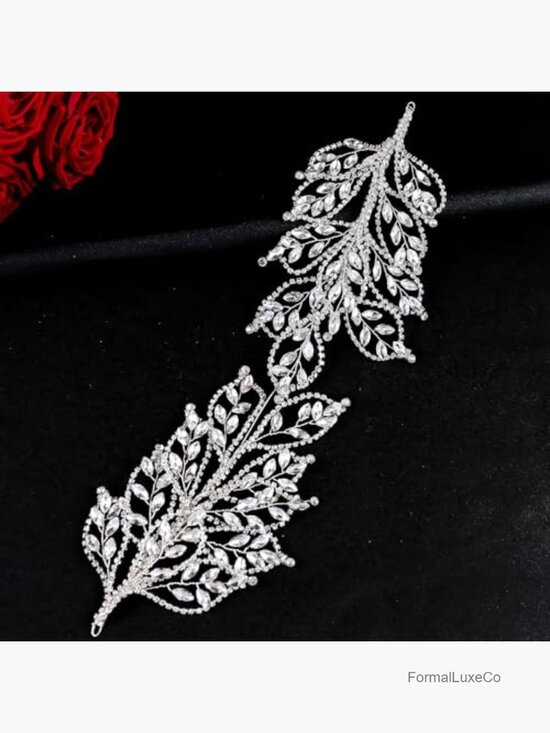 Crystal Rhinestone Bridal Wedding Headpiece Hair Band Pearl Veil Accessory main image 5
